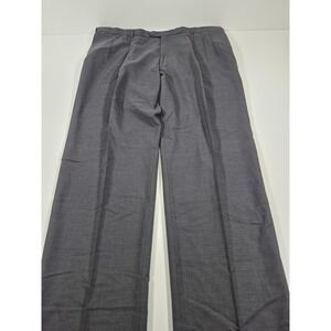 Palm Beach Reflex Dress Pants Mens 46x36 Black Wool Pleated Unhemmed NWT